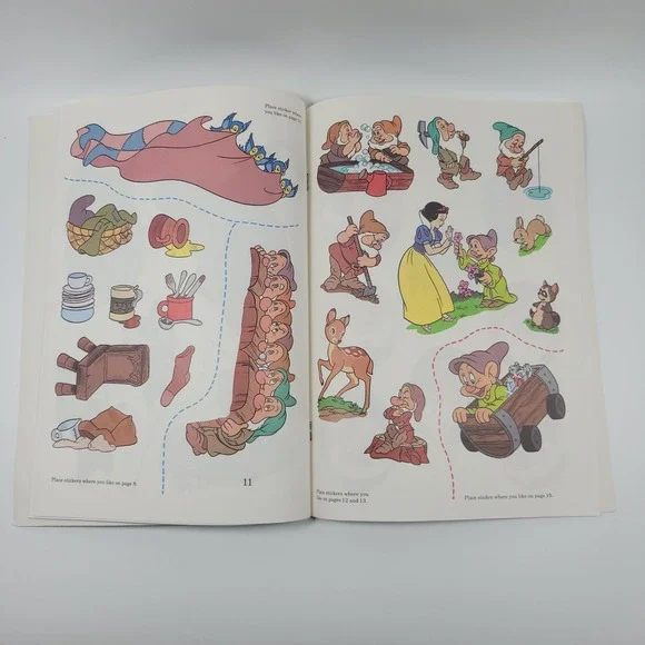 VTG Golden Book Snow White And The Seven Dwarfs Giant Sticker Fun Unused 1993 - Picture 6 of 10